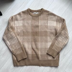 OAK + FORT Oversized Plaid Sweater